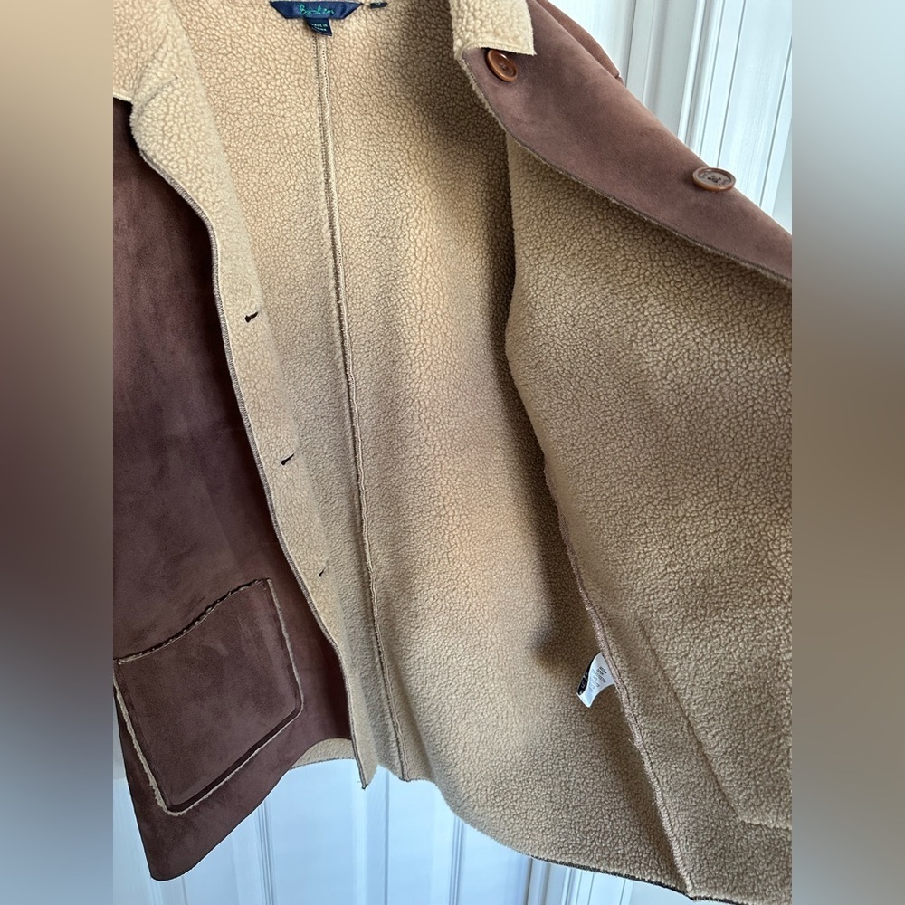 Boden Faux Suede Sherpa Lined Jack Coat UK Size 16 / US Size 12 - Picture 6 of 8